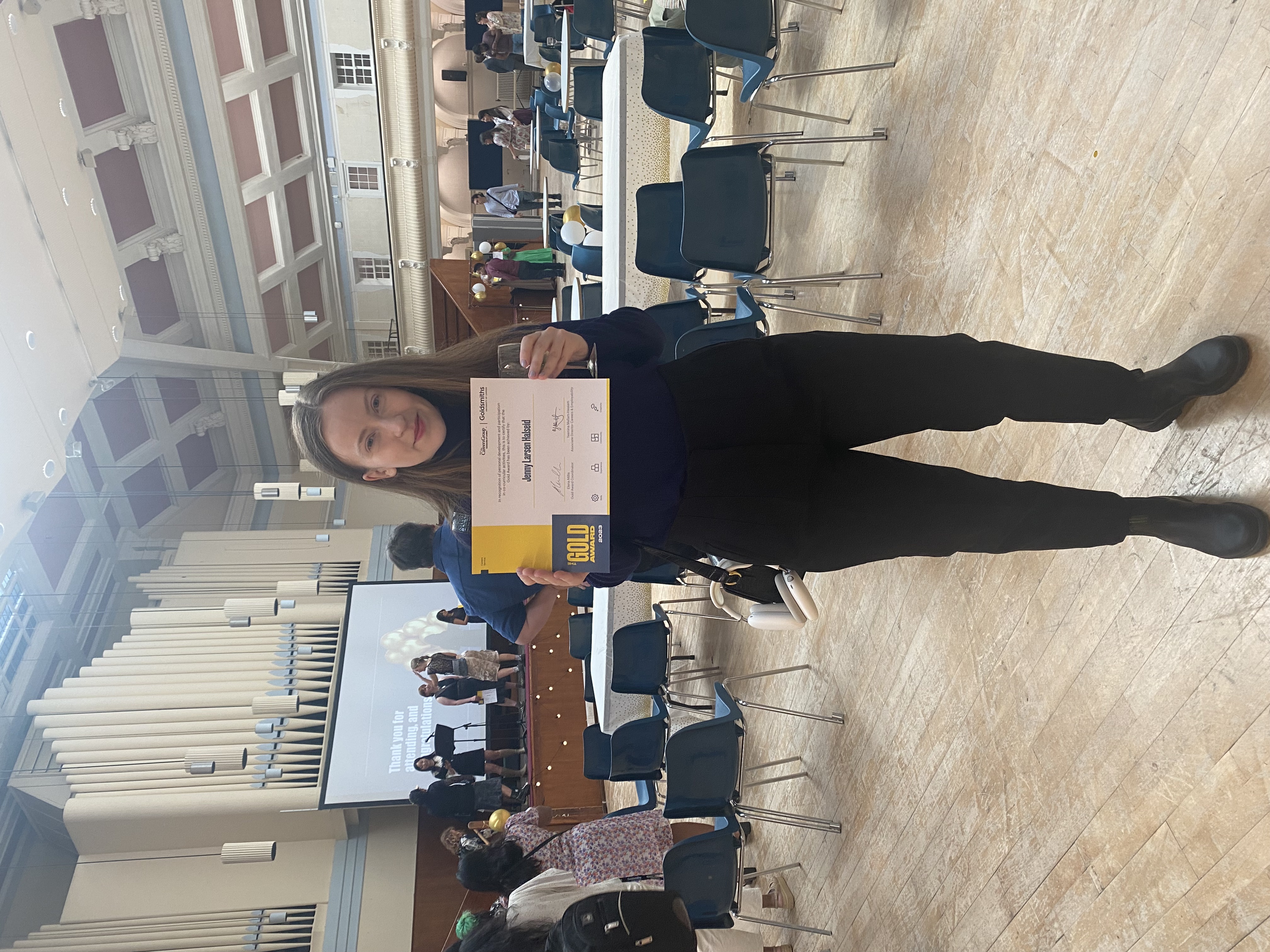 Photo from the award ceremony where I received the Gold Award at Goldsmiths University.