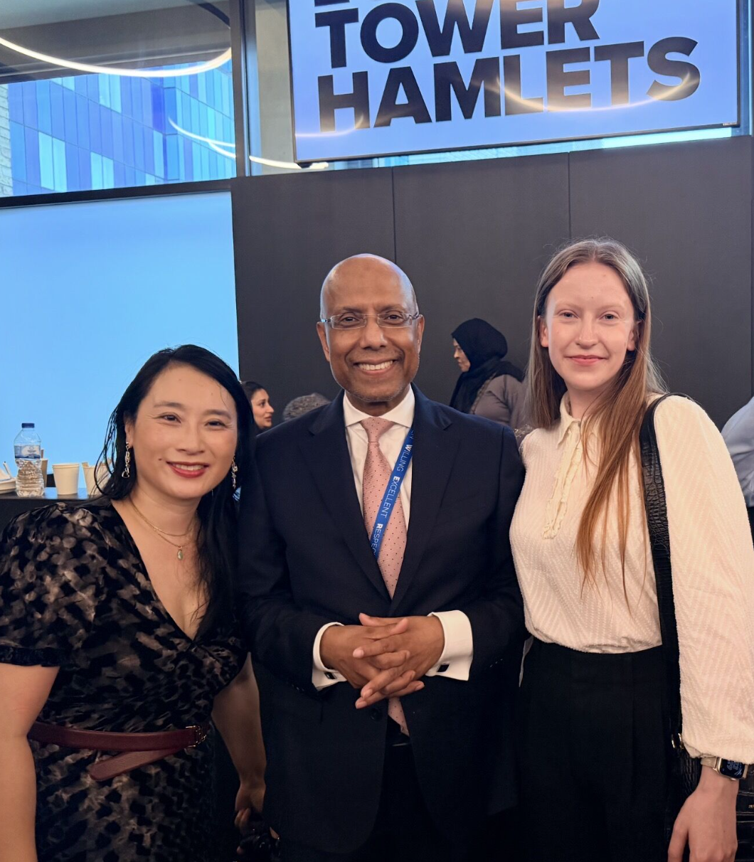 Invited to the Tower Hamlets plaque unveiling marking 60 years of Tower Hamlets Council, pictured with the mayor.