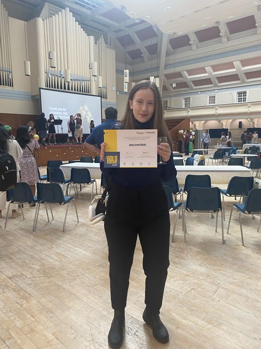Photo from the award ceremony where I received the Gold Award at Goldsmiths University.